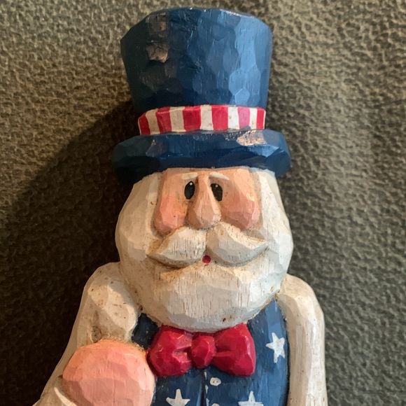 Midwest of Cannon Falls wooden Uncle Sam. Approx 4” x 11”.  Comes w/ flags - Picture 3 of 9